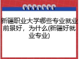 新疆职业大学哪些专业就业前景好，为什么(新疆好就业专业)