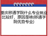 重庆移通学院什么专业就业比较好，原因是啥(移通学院优势专业)