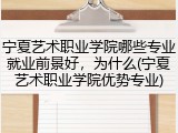 宁夏艺术职业学院哪些专业就业前景好，为什么(宁夏艺术职业学院优势专业)