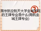 南京航空航天大学金城学院的王牌专业是什么(南航金城王牌专业)