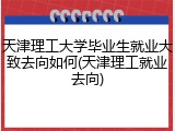 天津理工大学毕业生就业大致去向如何(天津理工就业去向)