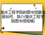重庆工程学院的图书馆藏书量如何，简介(重庆工程学院图书馆规模)