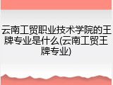 云南工贸职业技术学院的王牌专业是什么(云南工贸王牌专业)