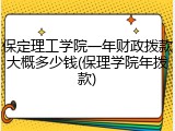 保定理工学院一年财政拨款大概多少钱(保理学院年拨款)