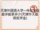 天津外国语大学一年奖学金最多能拿多少(天津外大最高奖学金)