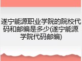 遂宁能源职业学院的院校代码和邮编是多少(遂宁能源学院代码邮编)