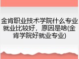 金肯职业技术学院什么专业就业比较好，原因是啥(金肯学院好就业专业)