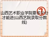 山西艺术职业学院要多少分才能进(山西艺院录取分数线)