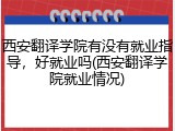 西安翻译学院有没有就业指导，好就业吗(西安翻译学院就业情况)