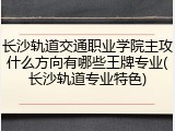 长沙轨道交通职业学院主攻什么方向有哪些王牌专业(长沙轨道专业特色)