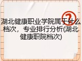 湖北健康职业学院属于什么档次，专业排行分析(湖北健康职院档次)