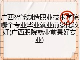 广西智能制造职业技术学院哪个专业毕业就业前景比较好(广西职院就业前景好专业)