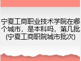 宁夏工商职业技术学院在哪个城市，是本科吗，第几批(宁夏工商职院城市批次)