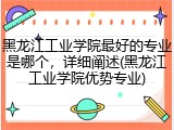 黑龙江工业学院最好的专业是哪个，详细阐述(黑龙江工业学院优势专业)