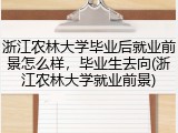 浙江农林大学毕业后就业前景怎么样，毕业生去向(浙江农林大学就业前景)
