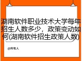 湖南软件职业技术大学每年招生人数多少，政策变动如何(湖南软件招生政策人数)