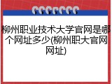 柳州职业技术大学官网是哪个网址多少(柳州职大官网网址)