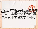 宁夏艺术职业学院就读期间可以申请哪些奖学金(宁夏艺术职业学院奖学金种类)