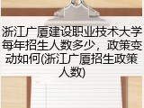 浙江广厦建设职业技术大学每年招生人数多少，政策变动如何(浙江广厦招生政策人数)