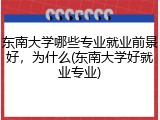 东南大学哪些专业就业前景好，为什么(东南大学好就业专业)