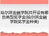 哈尔滨金融学院共开设有哪些类型奖学金(哈尔滨金融学院奖学金种类)