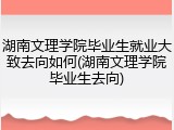 湖南文理学院毕业生就业大致去向如何(湖南文理学院毕业生去向)