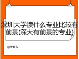 深圳大学读什么专业比较有前景(深大有前景的专业)