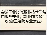 安徽工业经济职业技术学院有哪些专业，就业前景如何(安徽工经院专业就业)