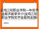 宝鸡三和职业学院一年奖学金最多能拿多少(宝鸡三和职业学院奖学金最高金额)