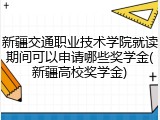 新疆交通职业技术学院就读期间可以申请哪些奖学金(新疆高校奖学金)