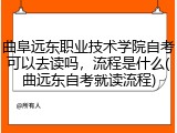 曲阜远东职业技术学院自考可以去读吗，流程是什么(曲远东自考就读流程)
