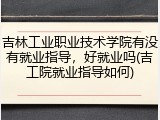 吉林工业职业技术学院有没有就业指导，好就业吗(吉工院就业指导如何)