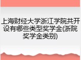 上海财经大学浙江学院共开设有哪些类型奖学金(浙院奖学金类别)