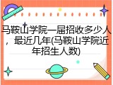马鞍山学院一届招收多少人，最近几年(马鞍山学院近年招生人数)