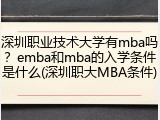 深圳职业技术大学有mba吗？emba和mba的入学条件是什么(深圳职大MBA条件)