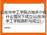山东华宇工学院占地多少亩，什么情况下成立(山东华宇工学院面积与成立)