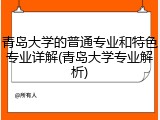 青岛大学的普通专业和特色专业详解(青岛大学专业解析)