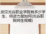 武汉光谷职业学院有多少学生，师资力量如何(光谷职院师生规模)