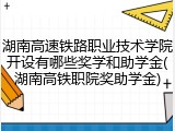 湖南高速铁路职业技术学院开设有哪些奖学和助学金(湖南高铁职院奖助学金)