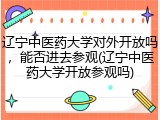 辽宁中医药大学对外开放吗，能否进去参观(辽宁中医药大学开放参观吗)