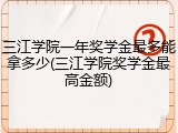 三江学院一年奖学金最多能拿多少(三江学院奖学金最高金额)