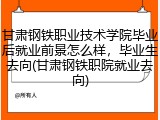 甘肃钢铁职业技术学院毕业后就业前景怎么样，毕业生去向(甘肃钢铁职院就业去向)