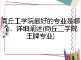 商丘工学院最好的专业是哪个，详细阐述(商丘工学院王牌专业)