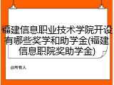福建信息职业技术学院开设有哪些奖学和助学金(福建信息职院奖助学金)