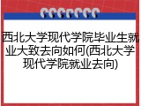 西北大学现代学院毕业生就业大致去向如何(西北大学现代学院就业去向)