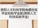 贵阳人文科技学院有哪些奖学金和助学金呢(贵阳人文科技奖助学金)