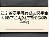 辽宁警察学院有哪些奖学金和助学金呢(辽宁警院奖助学金)