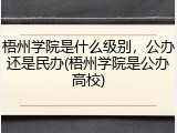梧州学院是什么级别，公办还是民办(梧州学院是公办高校)