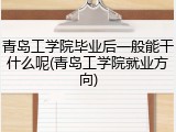 青岛工学院毕业后一般能干什么呢(青岛工学院就业方向)