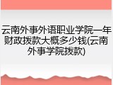 云南外事外语职业学院一年财政拨款大概多少钱(云南外事学院拨款)